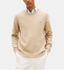 Pull droit coton structuré Tommy Hilfiger