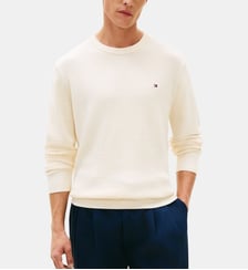 Pull droit coton structuré Tommy Hilfiger