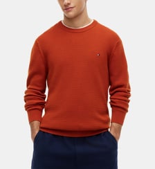Pull droit coton structuré Tommy Hilfiger