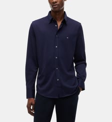 Chemise ajustée en coton signature Tommy Hilfiger