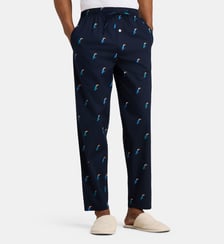 Pantalon de pyjama en popeline de coton motif animalier Mariner