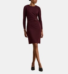 Robe longue ajustée manches trois-quarts col rond Lauren Ralph Lauren