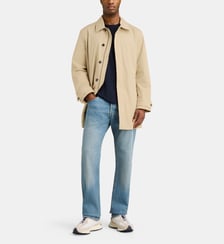 Manteau droit mi long zip et boutons   Tommy Hilfiger