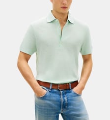 Polo droit en coton et lin Tommy Hilfiger