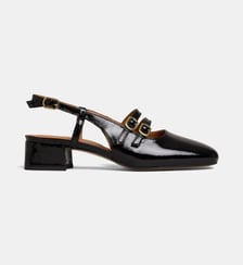 Escarpins slingback à talons Basma cuir verni Galeries Lafayette