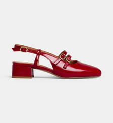 Escarpins slingback à talons Basma cuir verni Galeries Lafayette