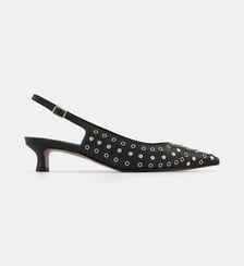 Escarpins slingback Vivienne œillets studs cuir Bibi Lou