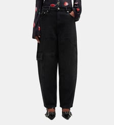 Jean ballon ample Audri coton denim et rivets Ganni