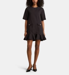 Robe courte à volants en coton Ganni