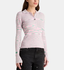 Polo ajusté Spacedyed maille fantaisie Ganni