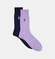2 paires de chaussettes hautes côtelées Polo Ralph Lauren