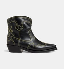 Bottines western avec surpiqûres Ganni