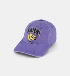Casquette Signature coton bio délavé Ganni