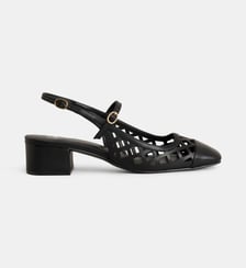 Escarpins slingback à talons ajourés Binta cuir Galeries Lafayette