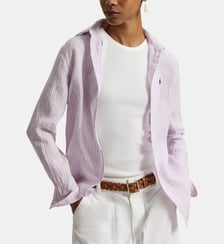 Chemise droite en lin à rayures Polo Ralph Lauren
