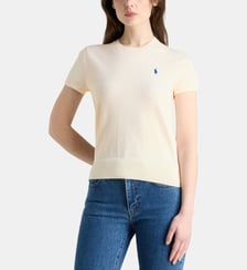 Pull manches courtes à col rond en coton mélangé Polo Ralph Lauren