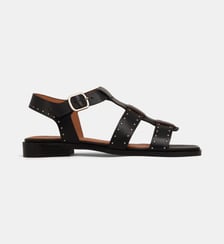 Sandales plates Bernadette brides cuir Galeries Lafayette