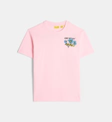 T-shirt droit motif floral en coton Off White
