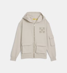 Hoodie zippé signature en coton Off White