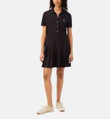 Robe polo plissé en coton mélangé signature Lacoste
