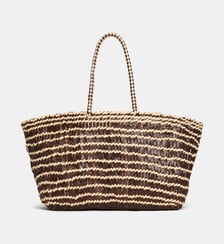 Sac panier tressé Terrafino cuir bicolore Dragon Diffusion