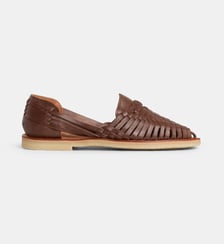 Sandales huaraches plates Alegre cuir tressé Mapache
