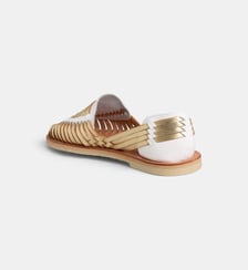 Sandales huaraches plates Ibarra cuir tressé métallisé Mapache
