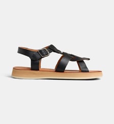 Sandales plates Tulum cuir  Mapache