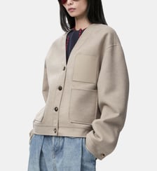 Cardigan droit en laine et cachemire Loewe