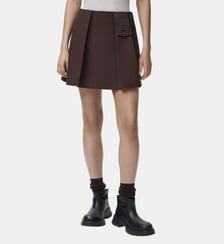 Mini jupe plissée en laine mélangée Loewe