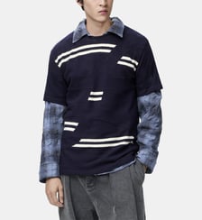 T-shirt ample détails rayés en laine Loewe