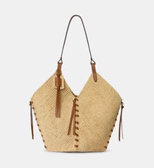 Tote bag Tampa en raphia et cuir Isabel Marant