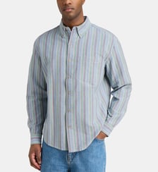 Chemise droite rayée en coton bio Element