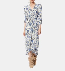 Robe fluide Albini en soie mélangé imprimé floral Isabel Marant