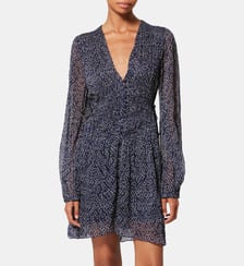 Robe Loriena imprimé plissée courte Isabel Marant