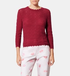 Pull Leonette ajusté à manches 3/4 en dentelle d'alpaga Isabel Marant