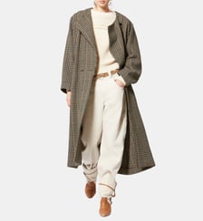 Manteau long Renée en laine vierge à carreaux Isabel Marant
