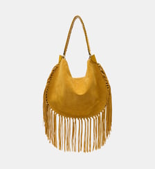 Sac à main Oskan Soft en cuir velours franges Isabel Marant