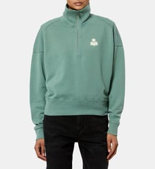 Pull polo Isalyne droit en coton à rayures Isabel Marant
