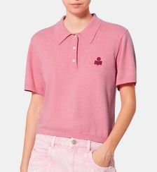 Pull polo Althea en coton imprimé signature Isabel Marant