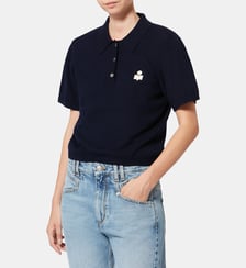 Pull polo Althea en coton imprimé signature Isabel Marant