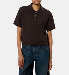 Pull polo Althea en coton imprimé signature Isabel Marant