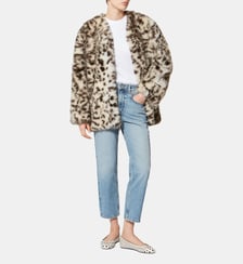 Manteau Foxy droit Aglae fausse fourrure col v Isabel Marant