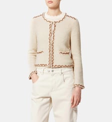 Cardigan droit Rochelle en laine mélangée signature Isabel Marant