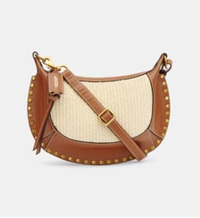 Sac à main Oskan Moon en cuir et en raphia Isabel Marant