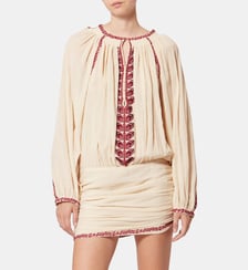 Robe Ludy courte froncée en coton Isabel Marant