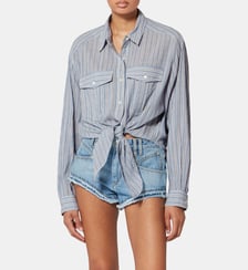 Chemise ample nouée Nath en coton rayé Isabel Marant