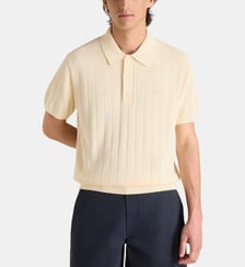 Polo droit maille rainures boutons Lacoste