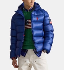 Doudoune droite effet matelassée signature Polo Ralph Lauren