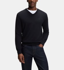 Pull à col V en coton BOSS